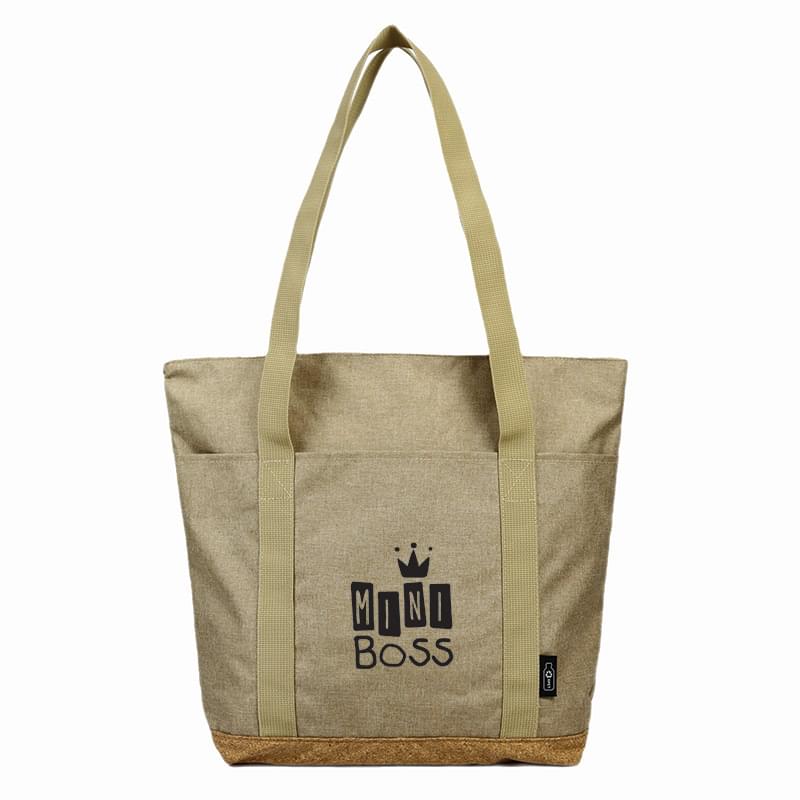 Sustainable Cork & RPET Tote With Zipper