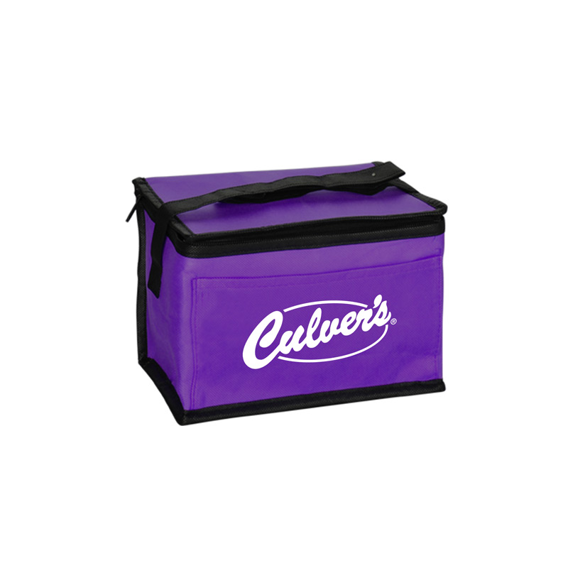8"w x 6"d x 5.5"h with 20" handle 6 Pack Cooler