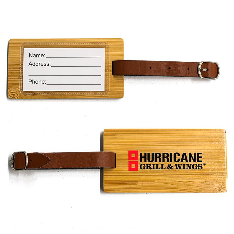 Rectangle Bamboo Luggage Tag