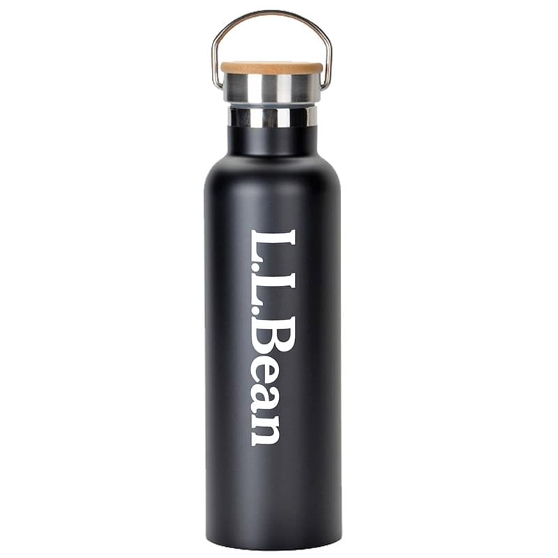 20 oz. Stainless Steel Water Bottle with Screw-on Bamboo Lid