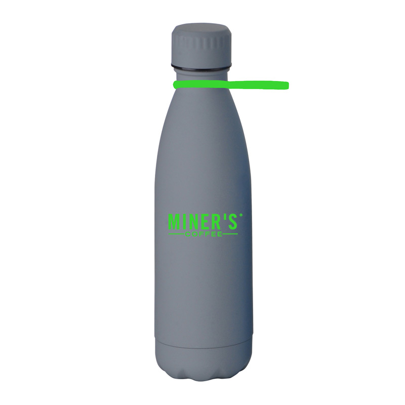 17 oz Matte Finish Stainless Steel Bottle With Silicone Strap