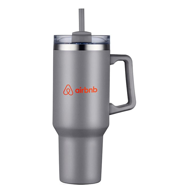 40 Oz Double Wall Tumbler With Handle And Straw