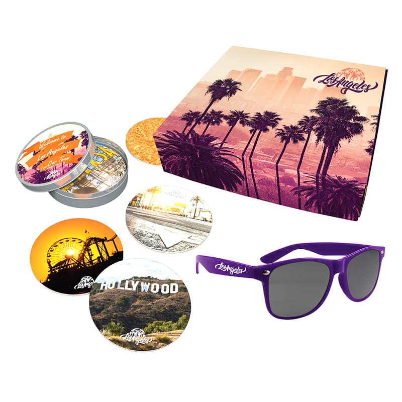 Destination Location Los Angeles Gift Set - Coaster & Sunglasses 