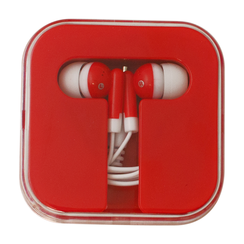Ear Buds with Colored Square Case