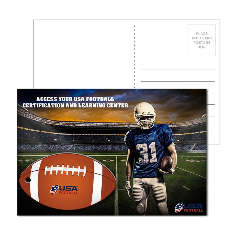 Post Card With Full-Color Football Luggage Tag