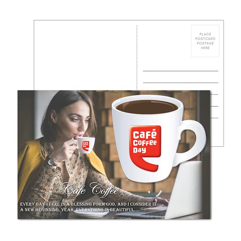 Post Card with Full Color Coffee Cup Coaster