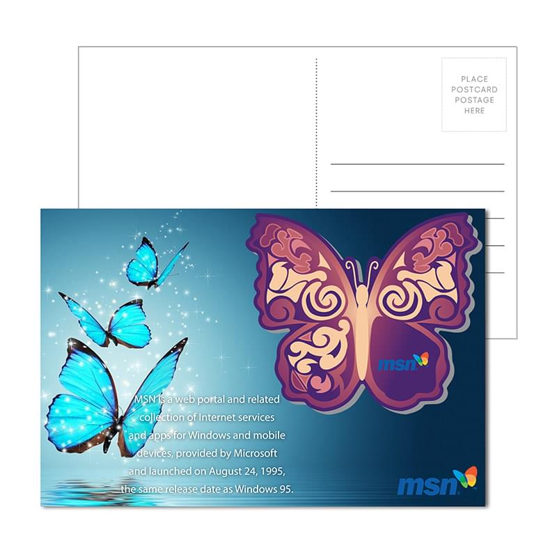 Post Card with Full Color Butterfly Coaster