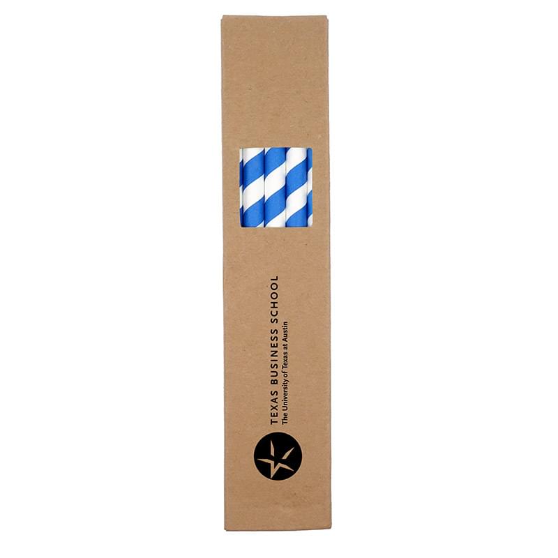 10 Pack Biodegradable Paper Straws in Paper Box (0.8 cm diameter)