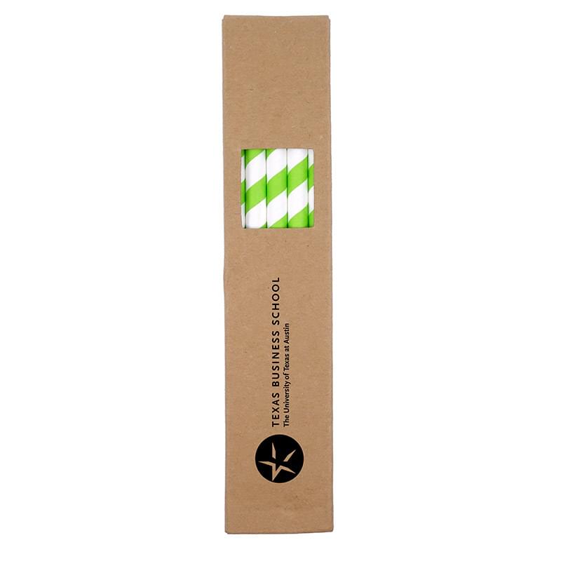 10 Pack Biodegradable Paper Straws in Paper Box (0.8 cm diameter)