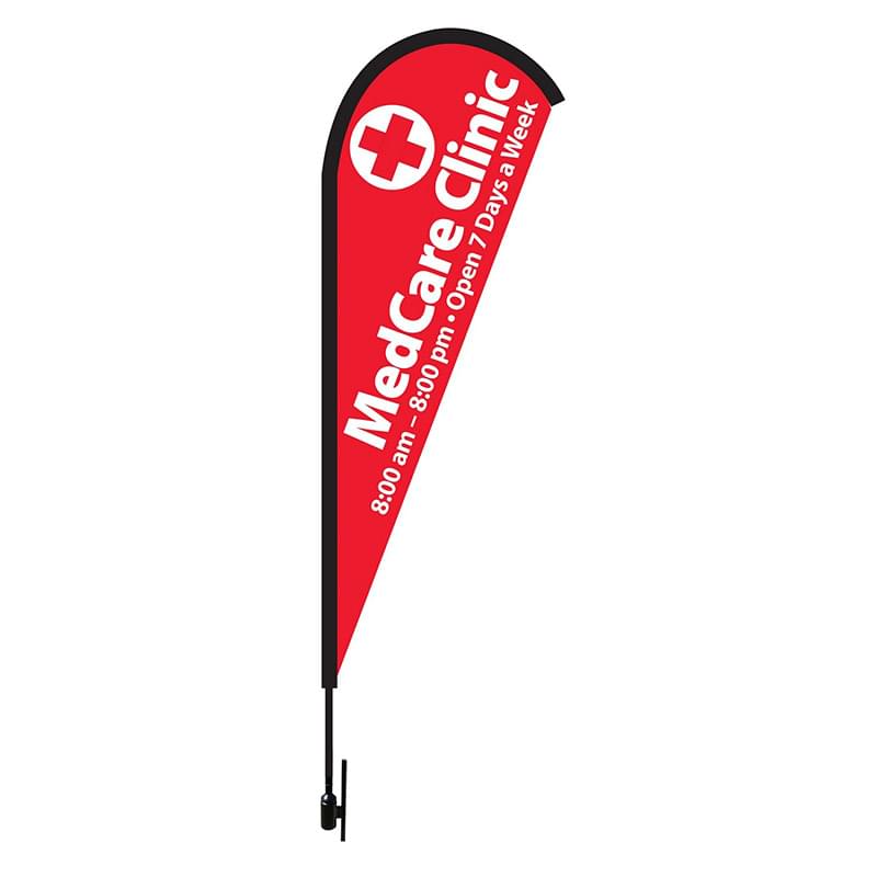 Tear Drop 17 Ft Height Carbon Fiber Kit (Pole Set, Metal Ground Stake And Carry Bag Double Sided Print)