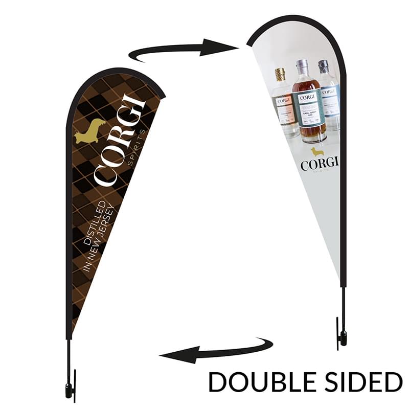 Tear Drop 14 Ft Height Carbon Fiber Kit (Pole Set, Metal Ground Stake And Carry Bag Double Sided Print)