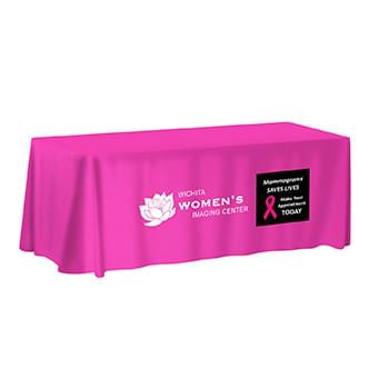 8-ft. Non-Fitted Front Print Only Table Cover (with Stock Fabric Color)