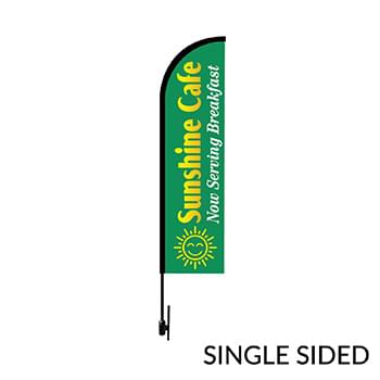 Bow Flag 12 ft. Height Carbon Fiber Kit (Pole Set, Metal Ground Stake and Carry Bag / Single Sided Print