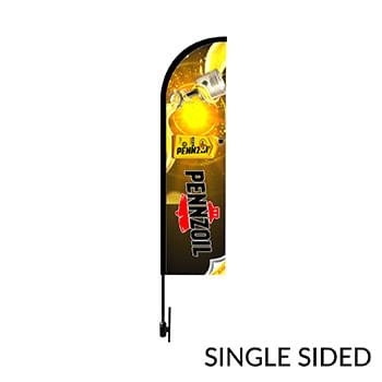 Bow Flag 15 ft. Height Carbon Fiber Kit (Pole Set, Metal Ground Stake and Carry Bag / Single Sided Print