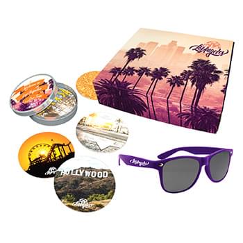 Destination Location Los Angeles Gift Set - Coaster & Sunglasses 