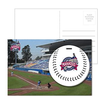 Post Card With Full-Color Baseball Luggage Tag
