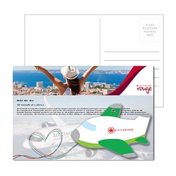Post Card With Full-Color Green Plane Luggage Tag