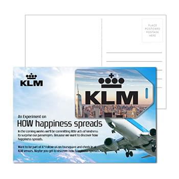 Post Card With Full-Color Hang Tag Shaped Luggage Tag