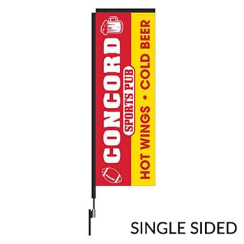 Rectangular Flag 10ft Carbon Fibler Kit  (Pole Set, Metal Ground Stake And Carry Bag) Single Sided Print