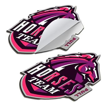 2" x 2" Vinyl Die Cut Sticker with Pull Tab 6mil