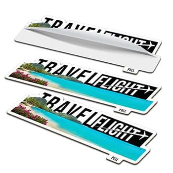 15" x 3.75" Vinyl Die Cut Sticker with Pull Tab 6mil