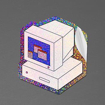 4" x 4" Vinyl Die Cut Glitter Sticker with pull tab 6mil