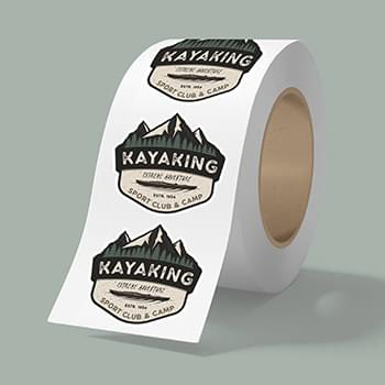 5" x 4" BOPP stickers on roll - 3.5mil