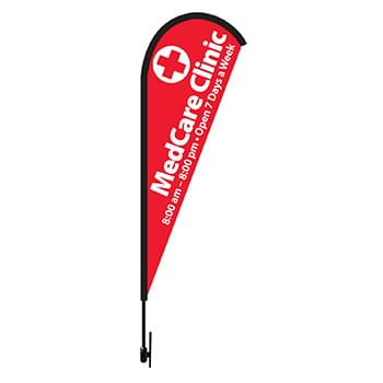 Tear Drop 17 Ft Height Carbon Fiber Kit (Pole Set, Metal Ground Stake And Carry Bag Double Sided Print)