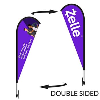 Tear Drop 11 Ft Height Carbon Fiber Kit (Pole Set, Metal Ground Stake And Carry Bag Double Sided Print)