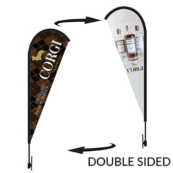 Tear Drop 14 Ft Height Carbon Fiber Kit (Pole Set, Metal Ground Stake And Carry Bag Double Sided Print)