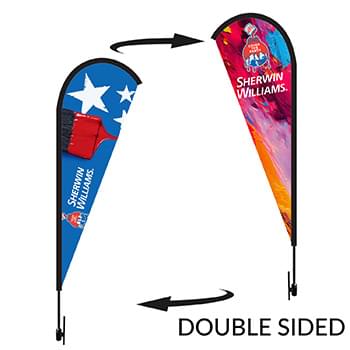 Tear Drop 8 Ft Height Carbon Fiber Kit (Pole Set, Metal Ground Stake And Carry Bag Double Sided Print)