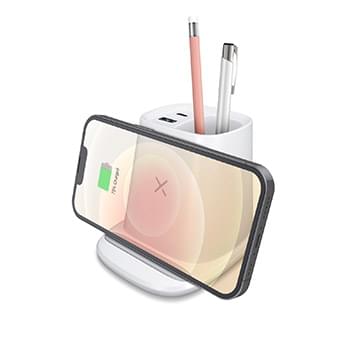 Pen Holder Wireless Charging Station with LED Logo (Air)